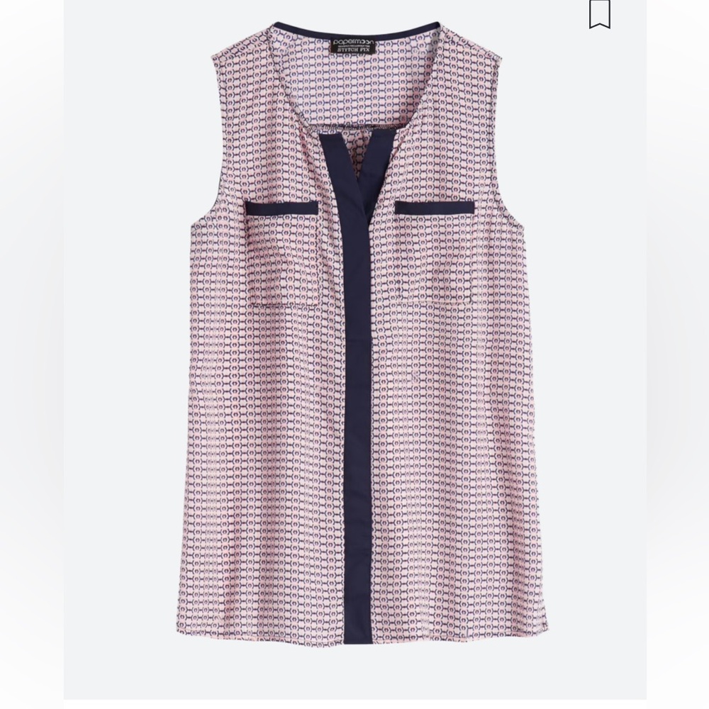 PAPERMOON- Lugosi Split Neck Blouse. Size small